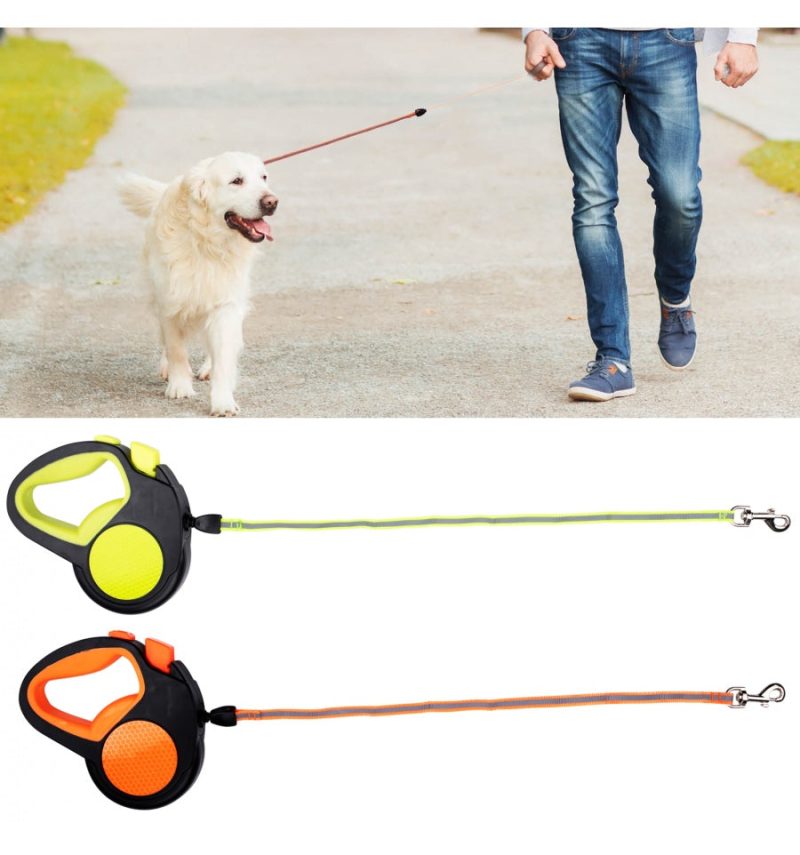 Tratamiento para mascotas ED-41678: Correa retr¨¢ctil para perros que brilla en la oscuridad - 5M Naranja - Image 5